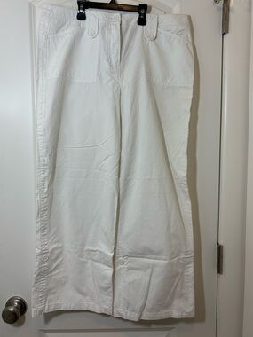 Jones New York White Wide-Leg Crop Chinos Sport for Women #121